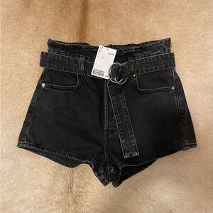 H&M Black High Waist Women's Shorts